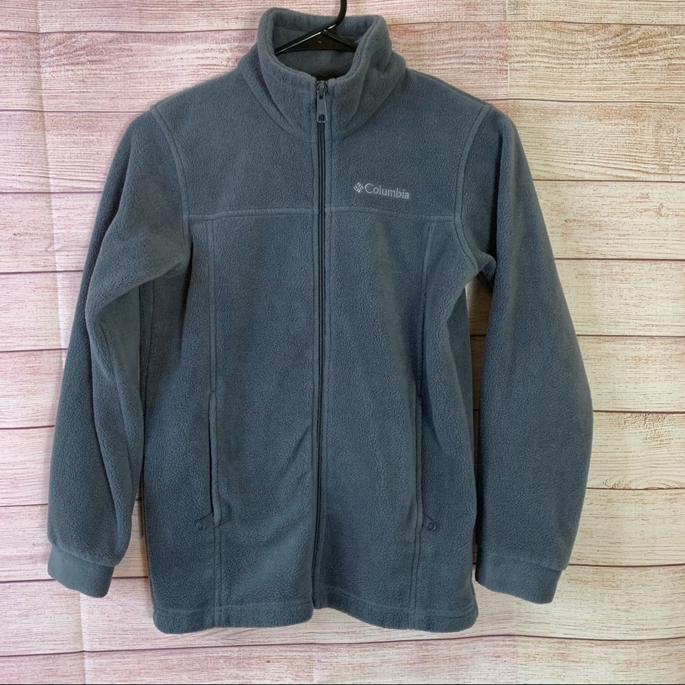 Columbia Youth Gray Fleece Zip Up Jacket‎ Medium